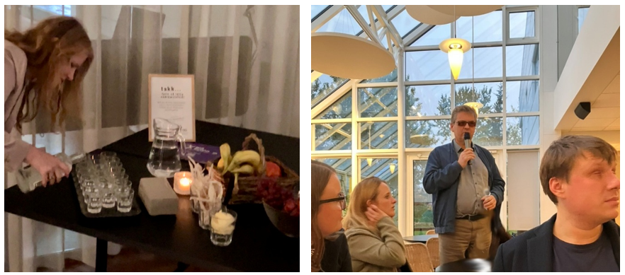 ÖBÍ, Director, Eva Thengilsdottir preparing traditional fish snack, and speech by BIAVI President Sigthor U. Hallfreðsson with guests at the Human Rights House