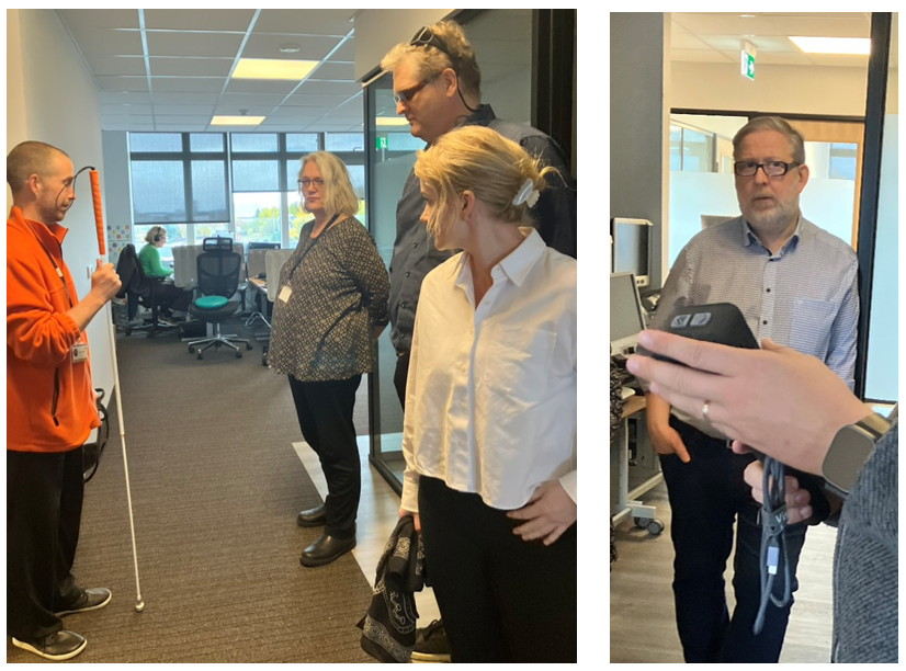 BIAVI staff meeting colleagues during visit at the Blind Institute