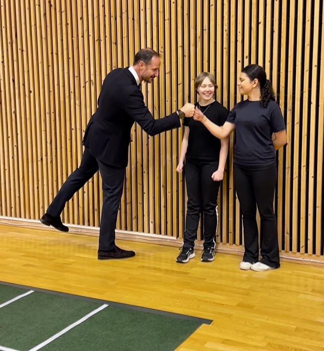 The Crown Prince giving the girls a fist bump 